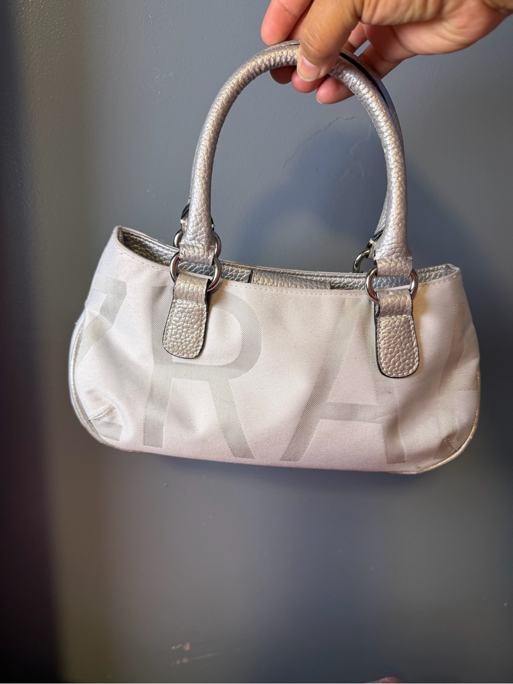 Isaac Mizrahi Shimmering Silver Shoulder Satchel